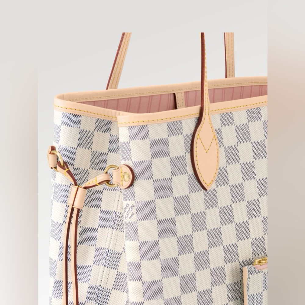 Beautiful LV Neverfull MM Damier Azur tote with rose ballerine interior 💕 - Picture 8 of 14